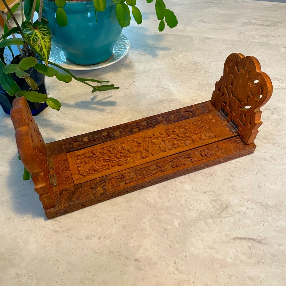 1920s hand-carved wood bookends